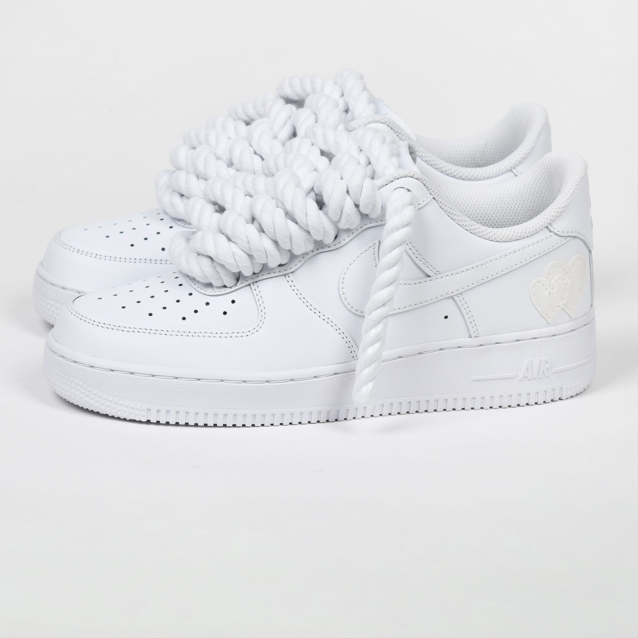 Nike Air Force 1 Low With Black Rope Laces White UNISEX Custom Shoes All  Sizes