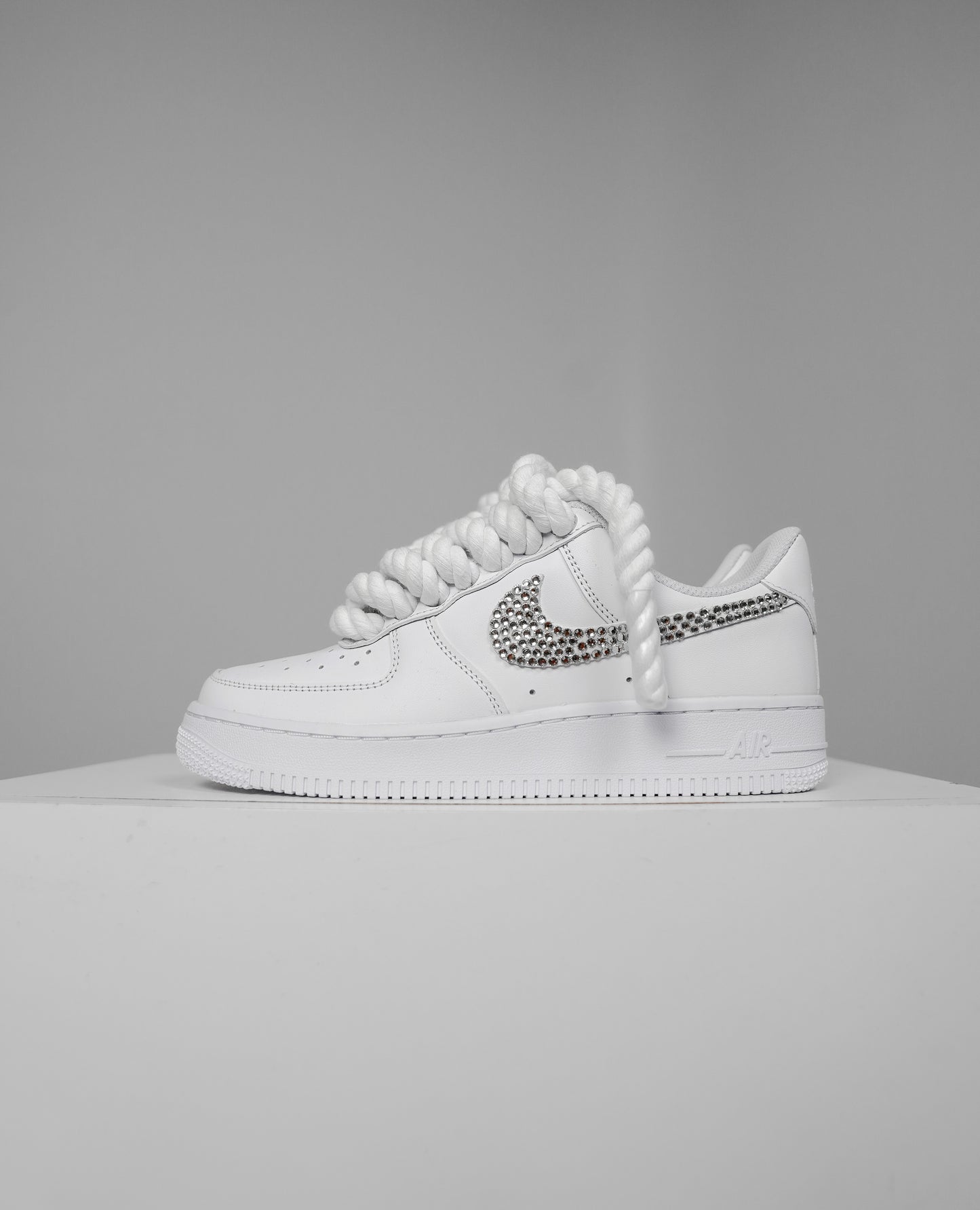 Rope laced air force glitter swoosh