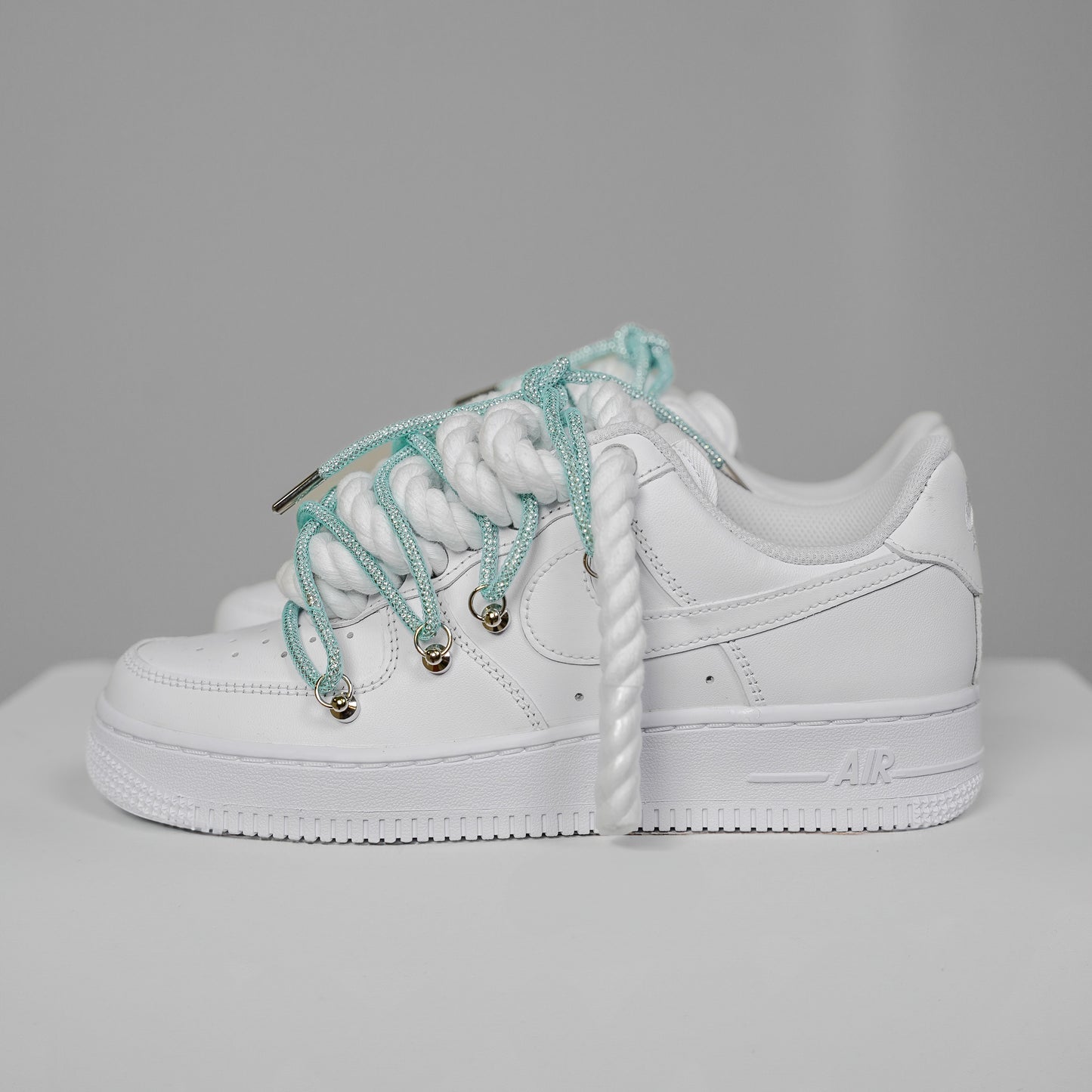 Double laced AF1 glitter TURQOUISE