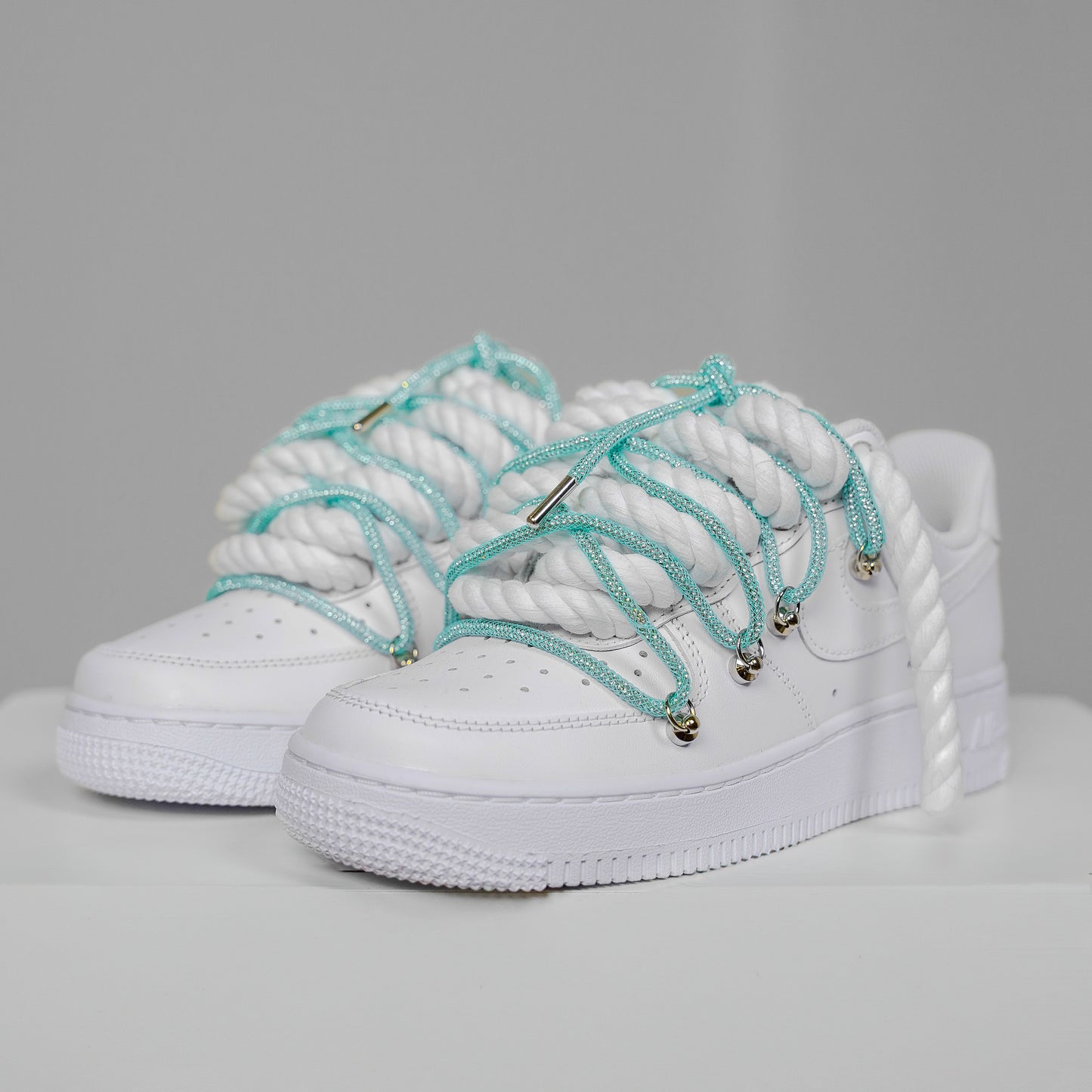 Double laced AF1 glitter TURQOUISE
