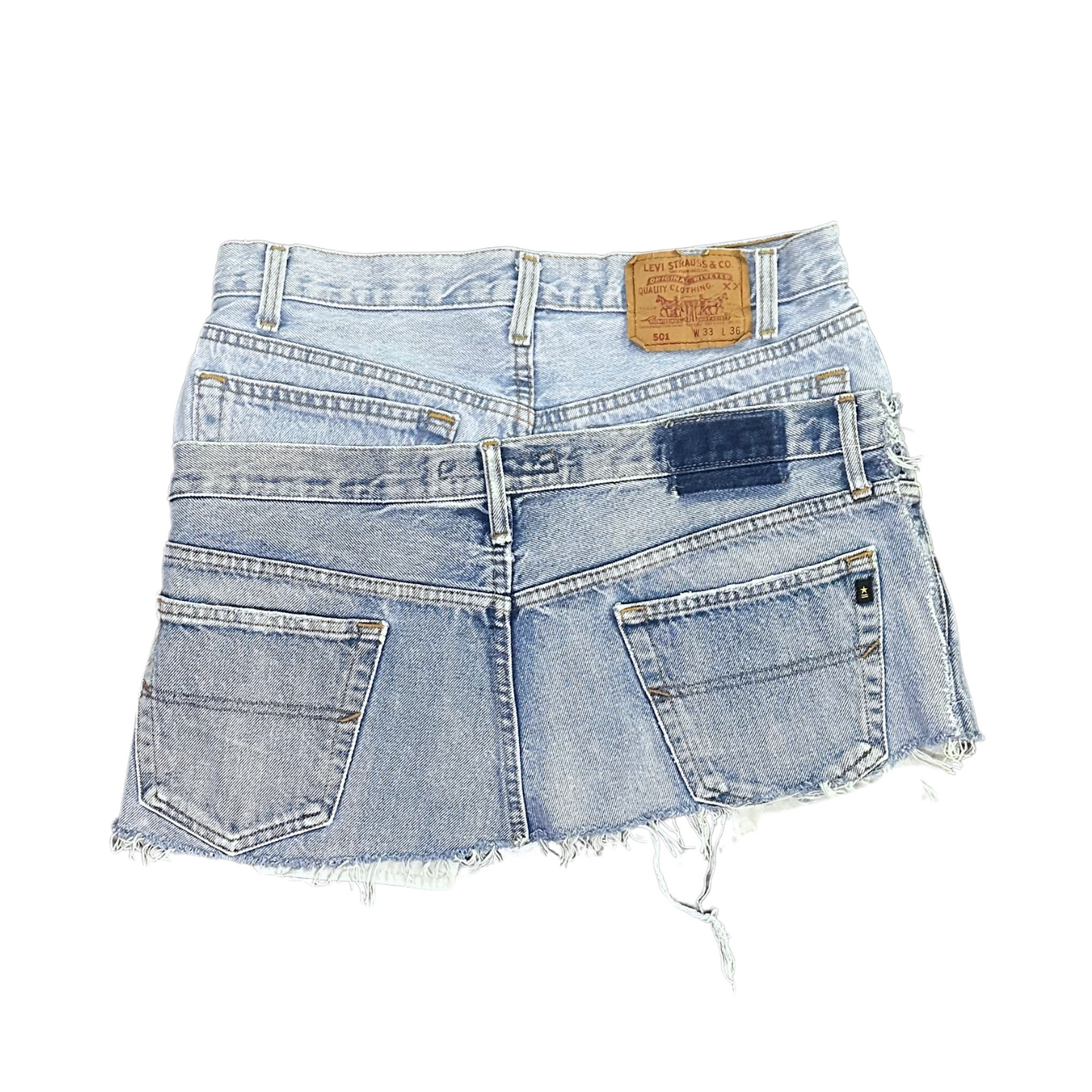 CUSTOM REWORKED DENIM SKIRT W40