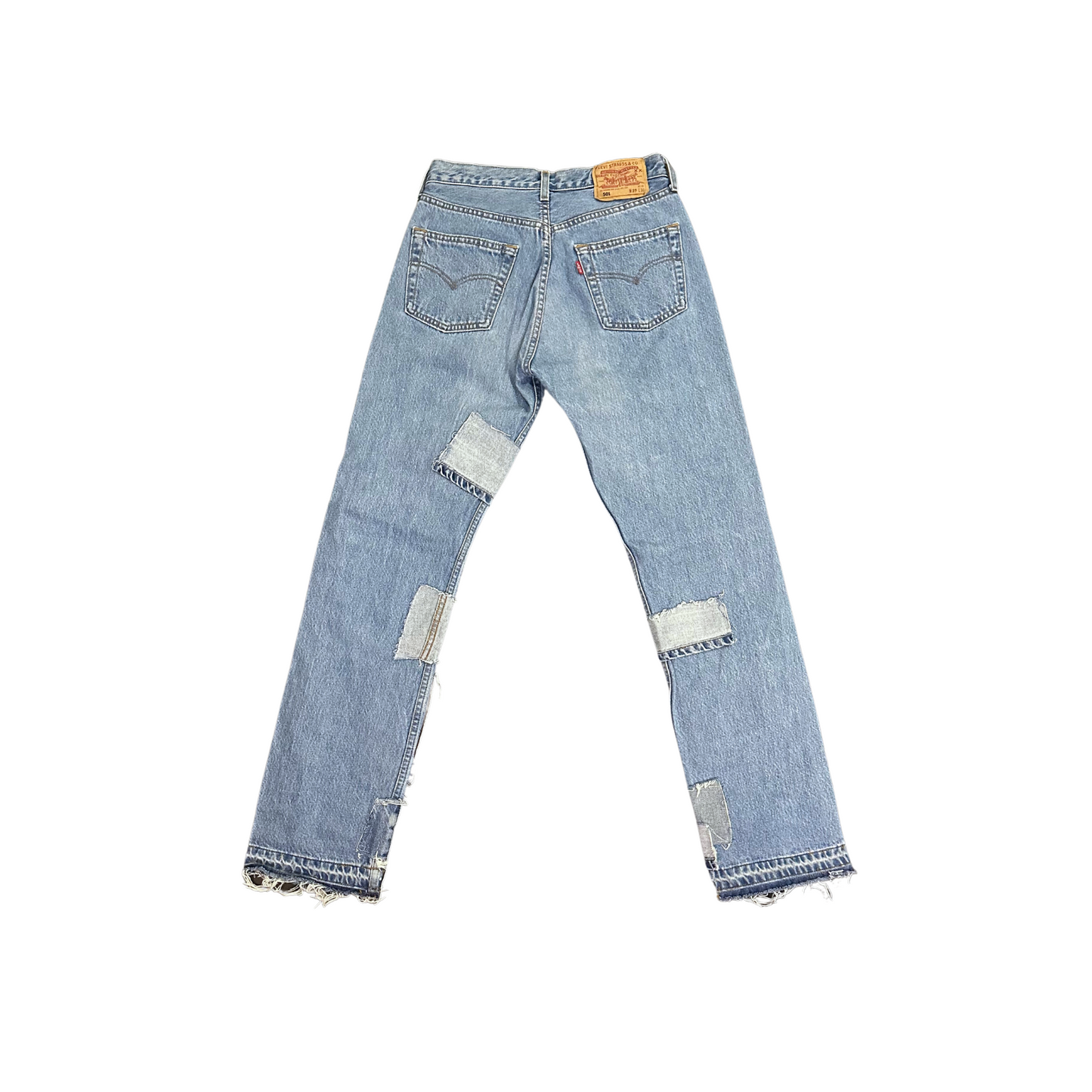 DENIM PATCHWORK JEANS (UNISEX) W34(cm)