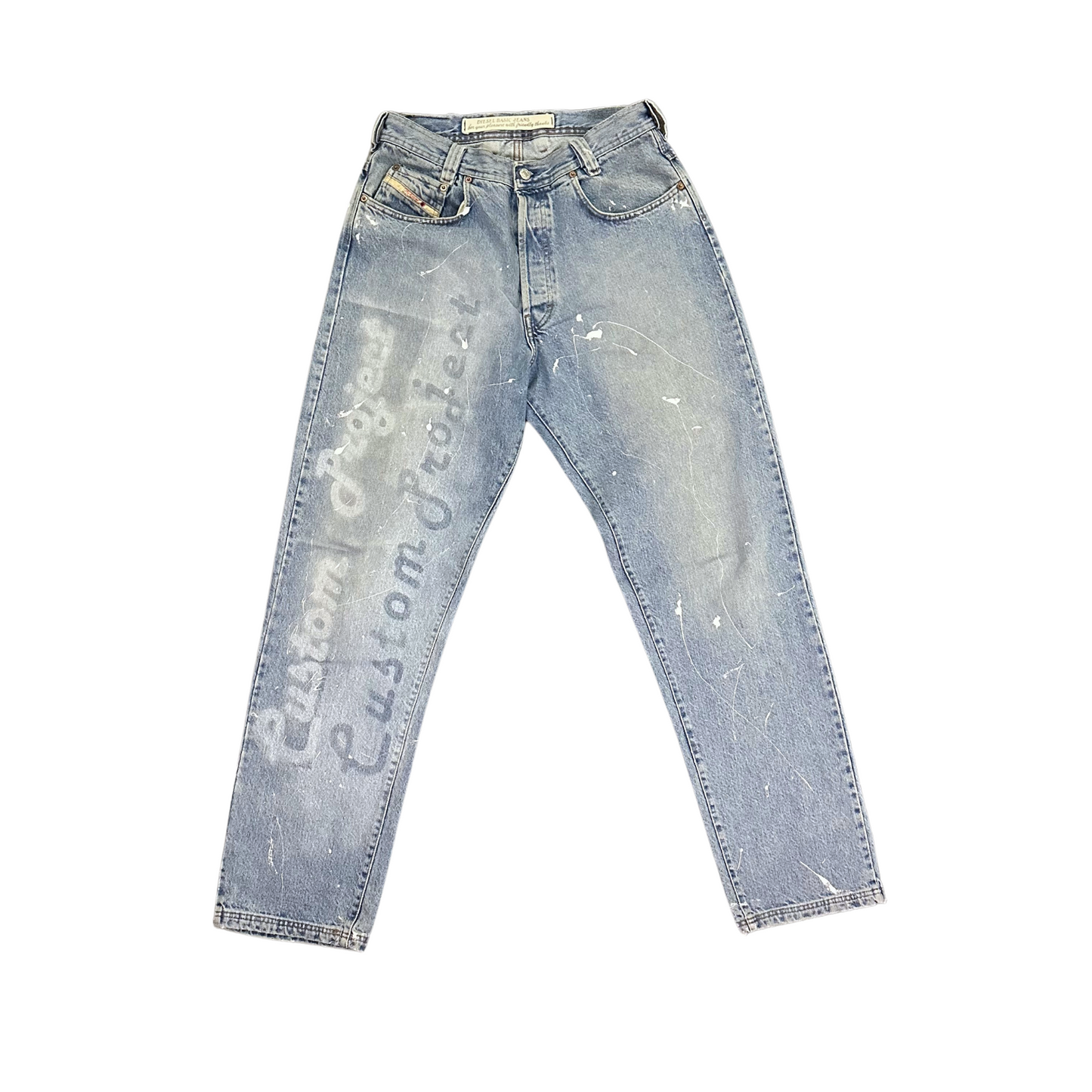 DENIM PAINTED JEANS WOMAN W40(cm)