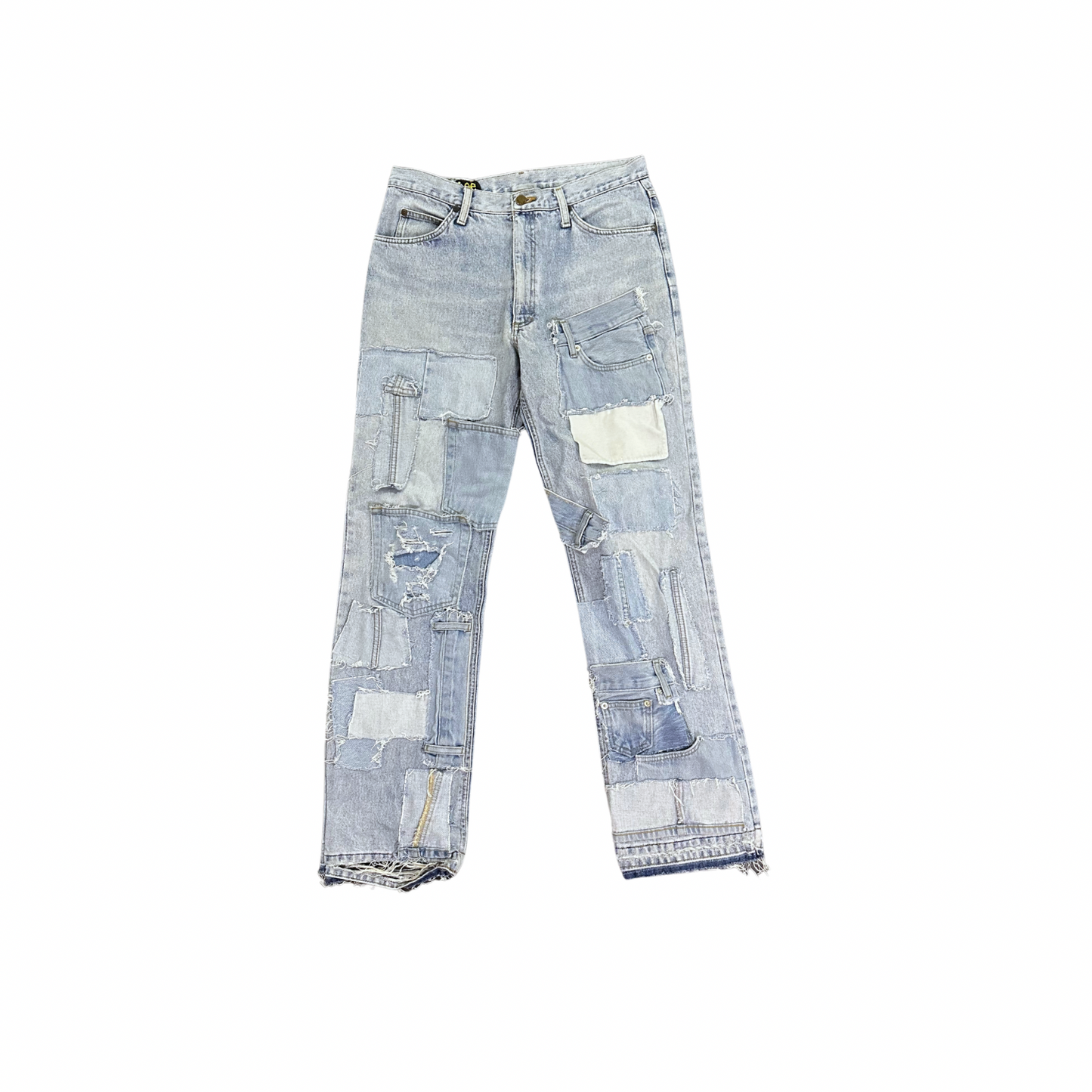 DENIM PATCHWORK JEANS (UNISEX) W40(cm)