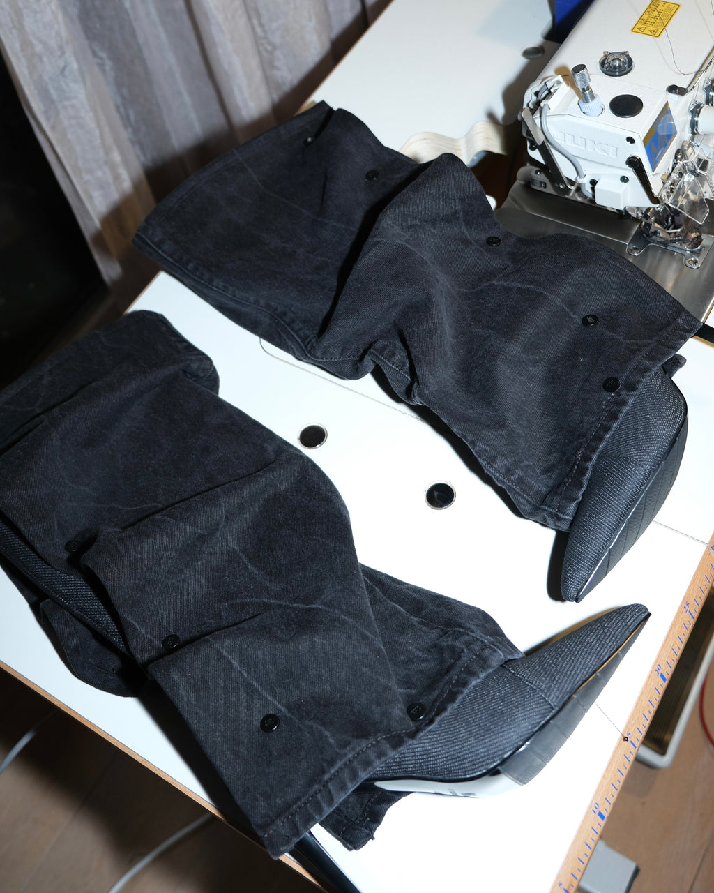 BLACK DENIM BOOTS PRE ORDER