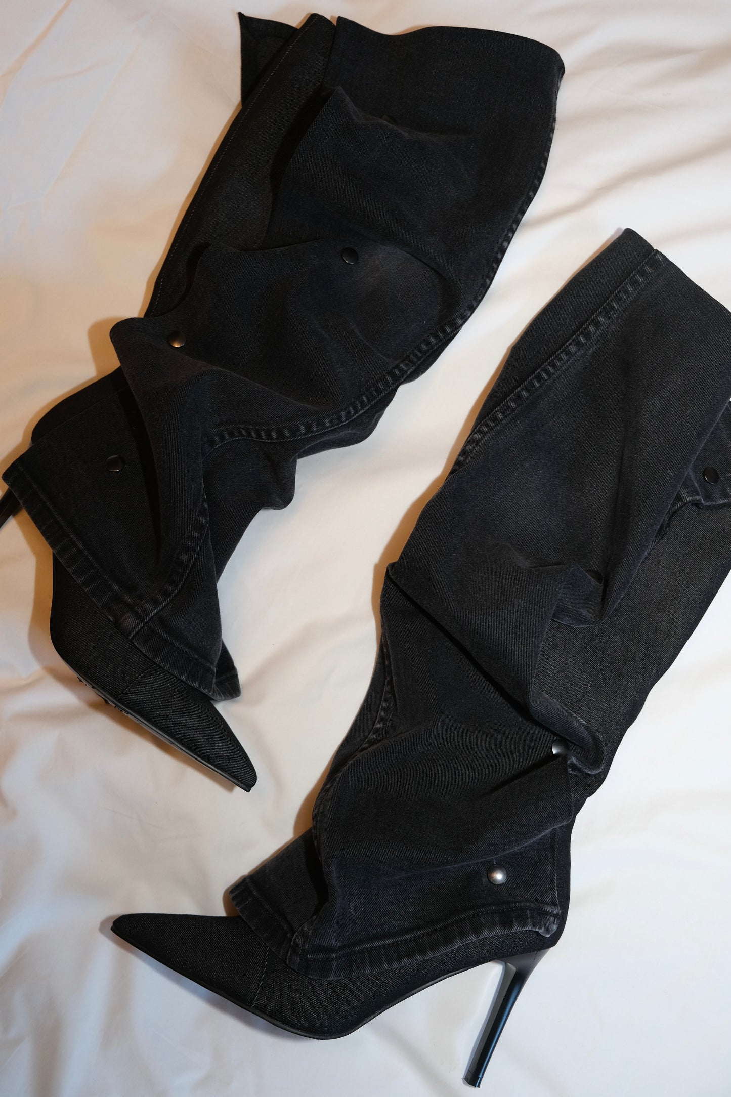 BLACK DENIM BOOTS PRE ORDER