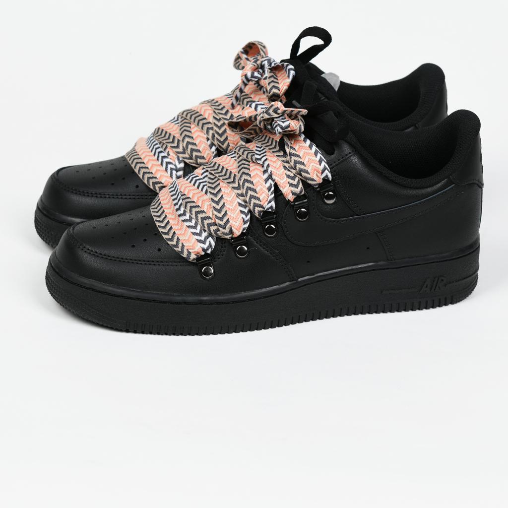 BLACK Flat lace AF1 ORANGE