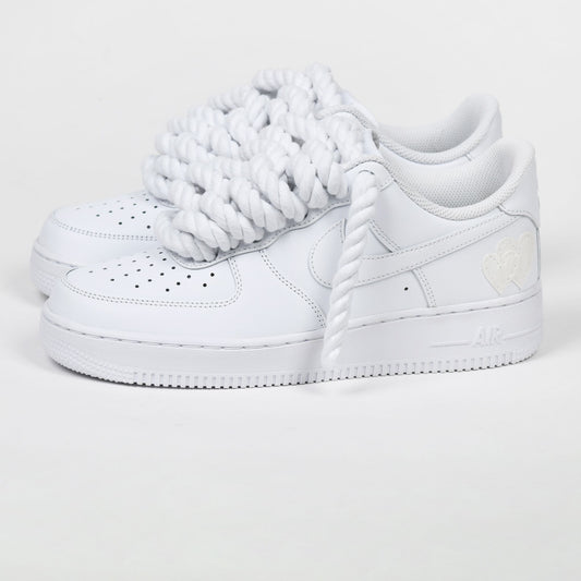 Rope Laced AF1 WHITE LOVE