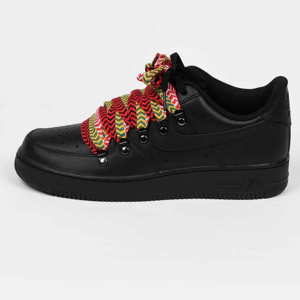 BLACK Flat lace AF1 MULTI COLOUR