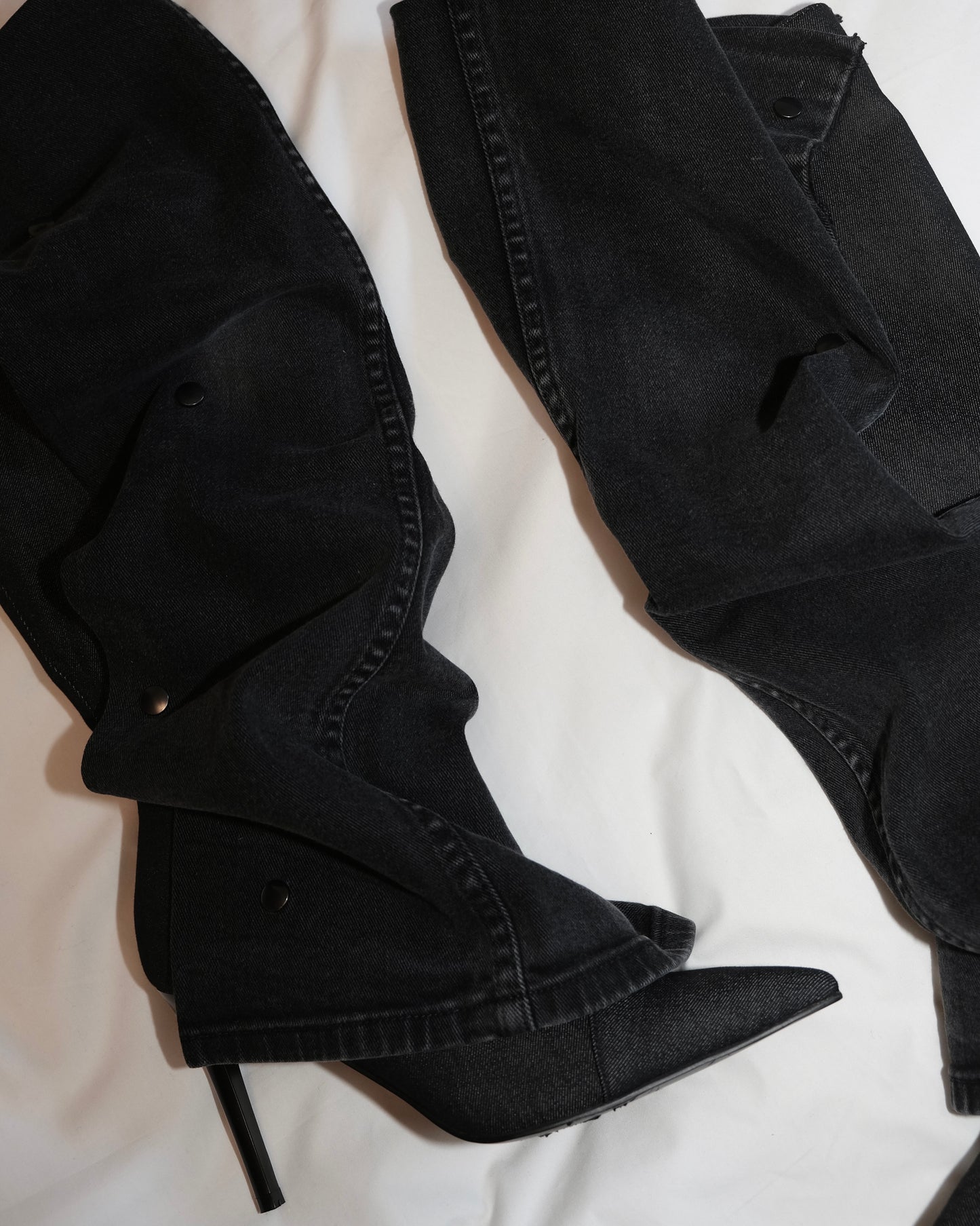 BLACK DENIM BOOTS PRE ORDER