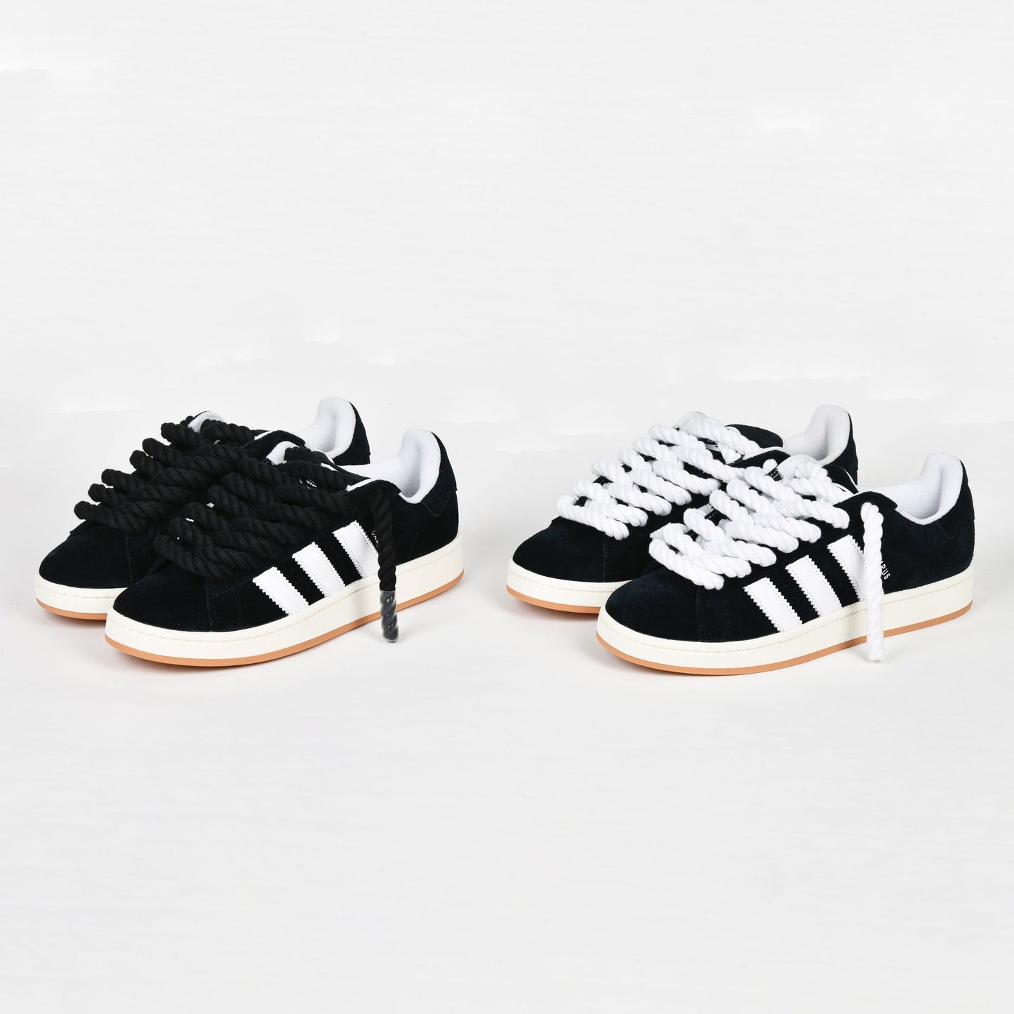 Black Adidas Campus 00 rope laced WHITE