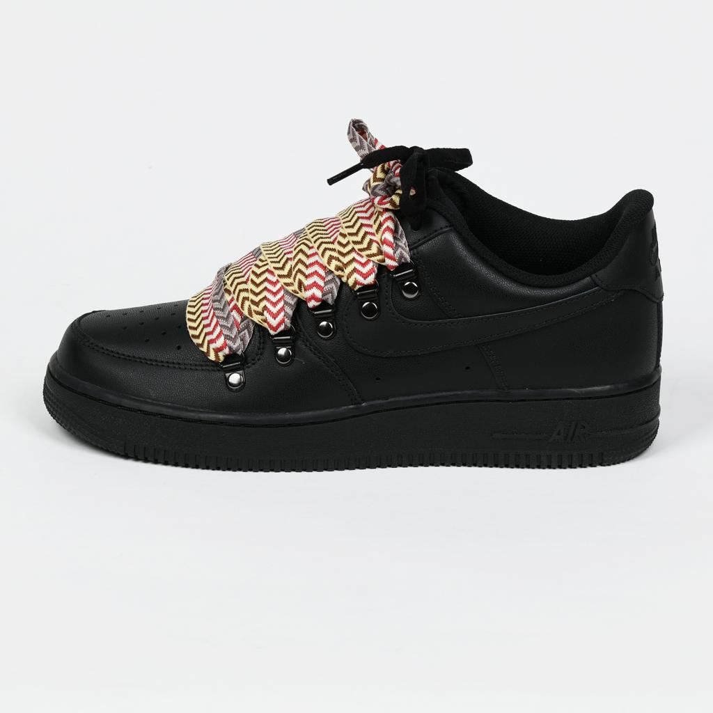 BLACK Flat lace AF1 MULTI COLOUR