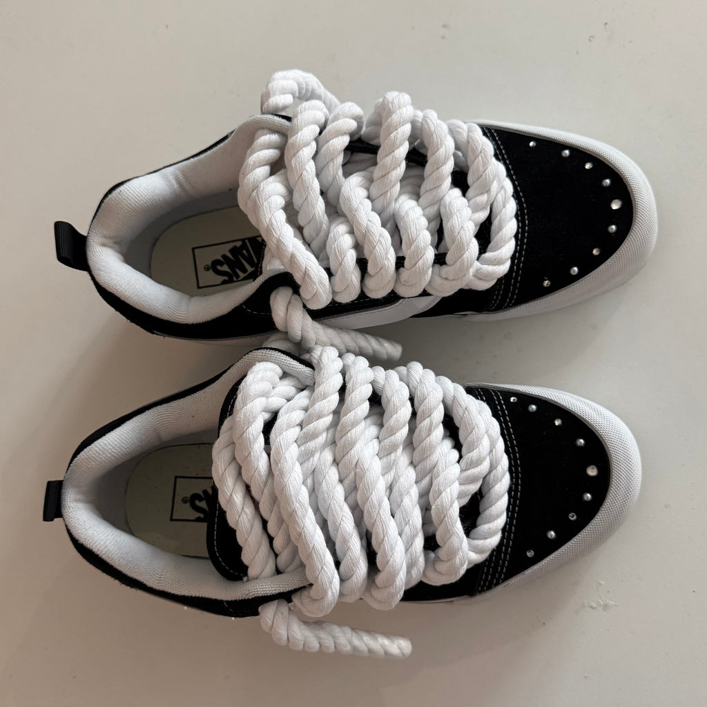 Rope laced pearlized Vans