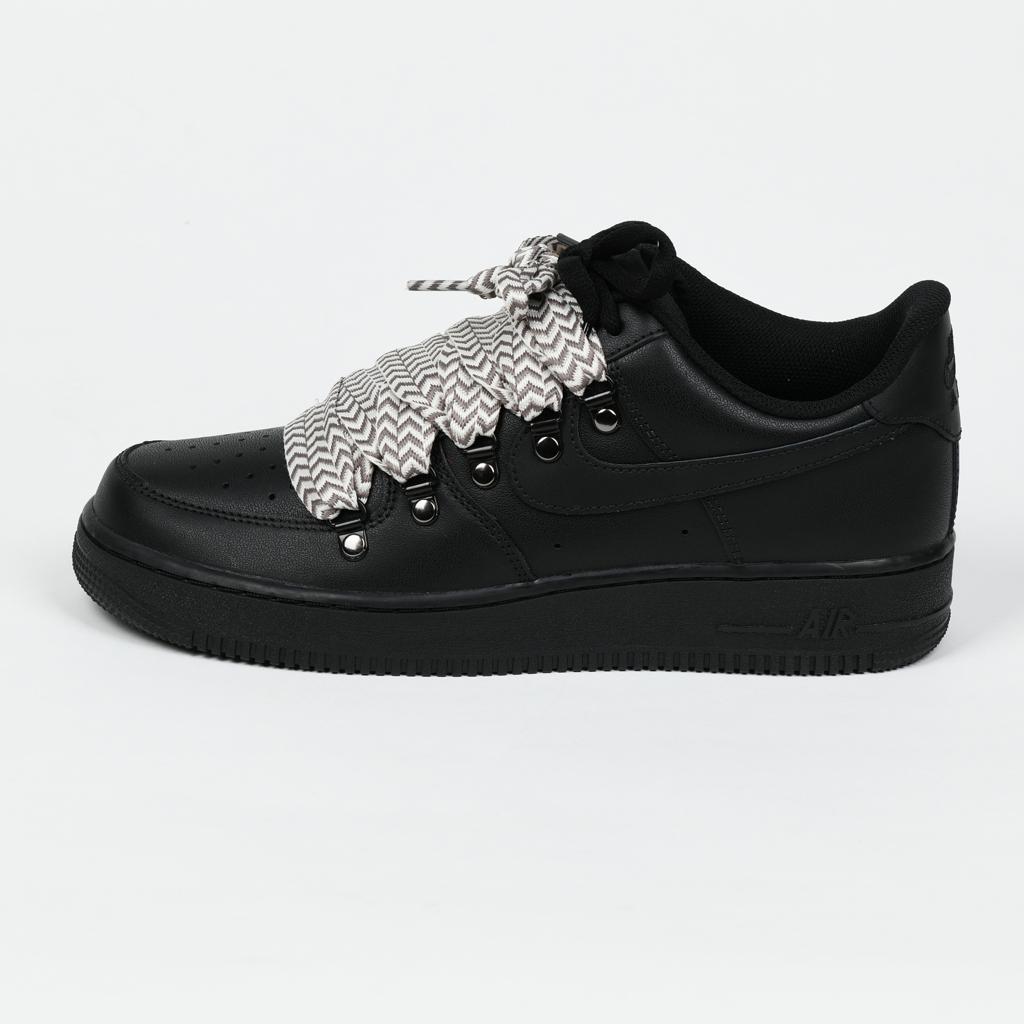 BLACK Flat lace AF1 GREY