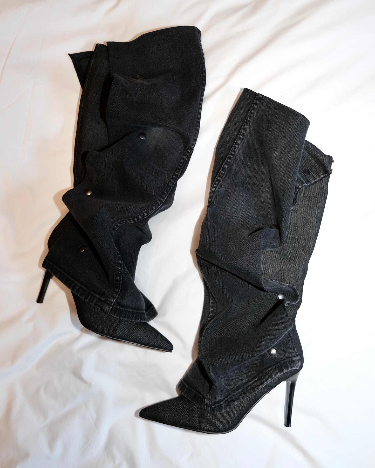 BLACK DENIM BOOTS PRE ORDER