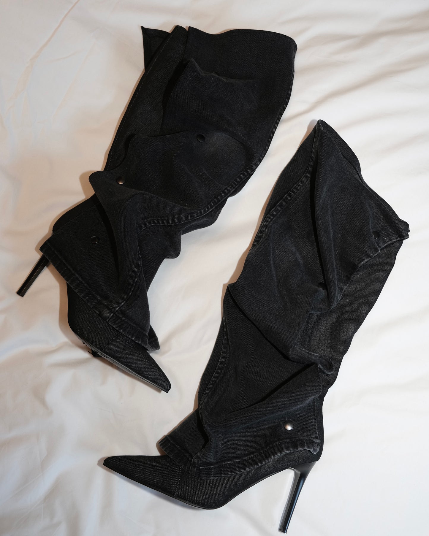 BLACK DENIM BOOTS PRE ORDER