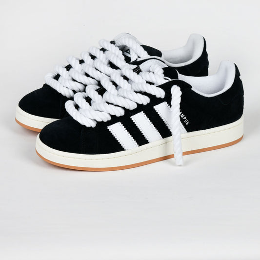 Black Adidas Campus 00 rope laced WHITE