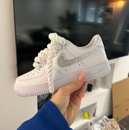 Rope laced air force glitter swoosh