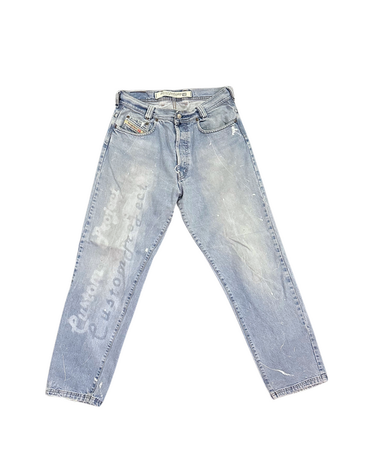 DENIM PAINTED RHINESTONE JEANS WOMAN W38(cm)