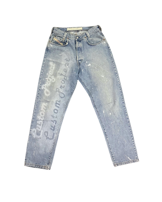 DENIM PAINTED JEANS WOMAN W40(cm)