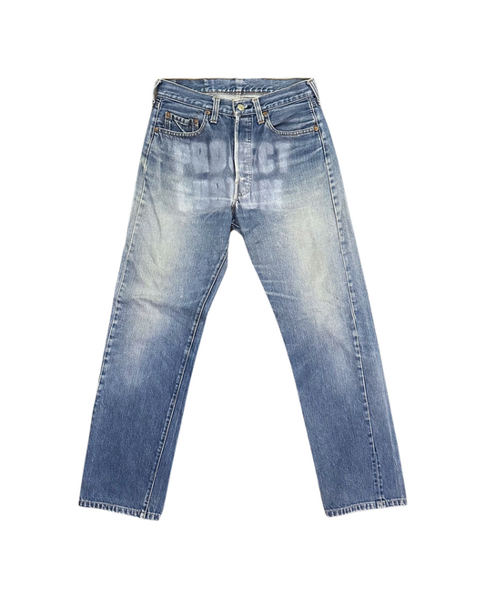 DENIM PAINTED JEANS (UNISEX) W36(cm)