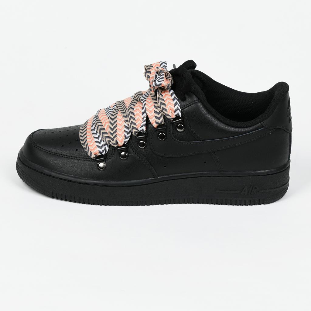 BLACK Flat lace AF1 ORANGE