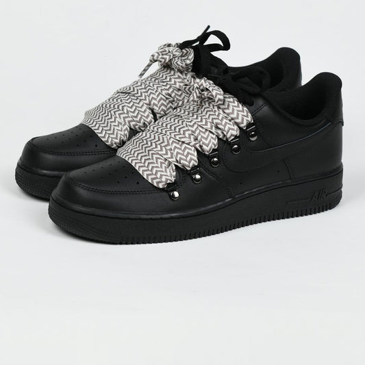 BLACK Flat lace AF1 GREY