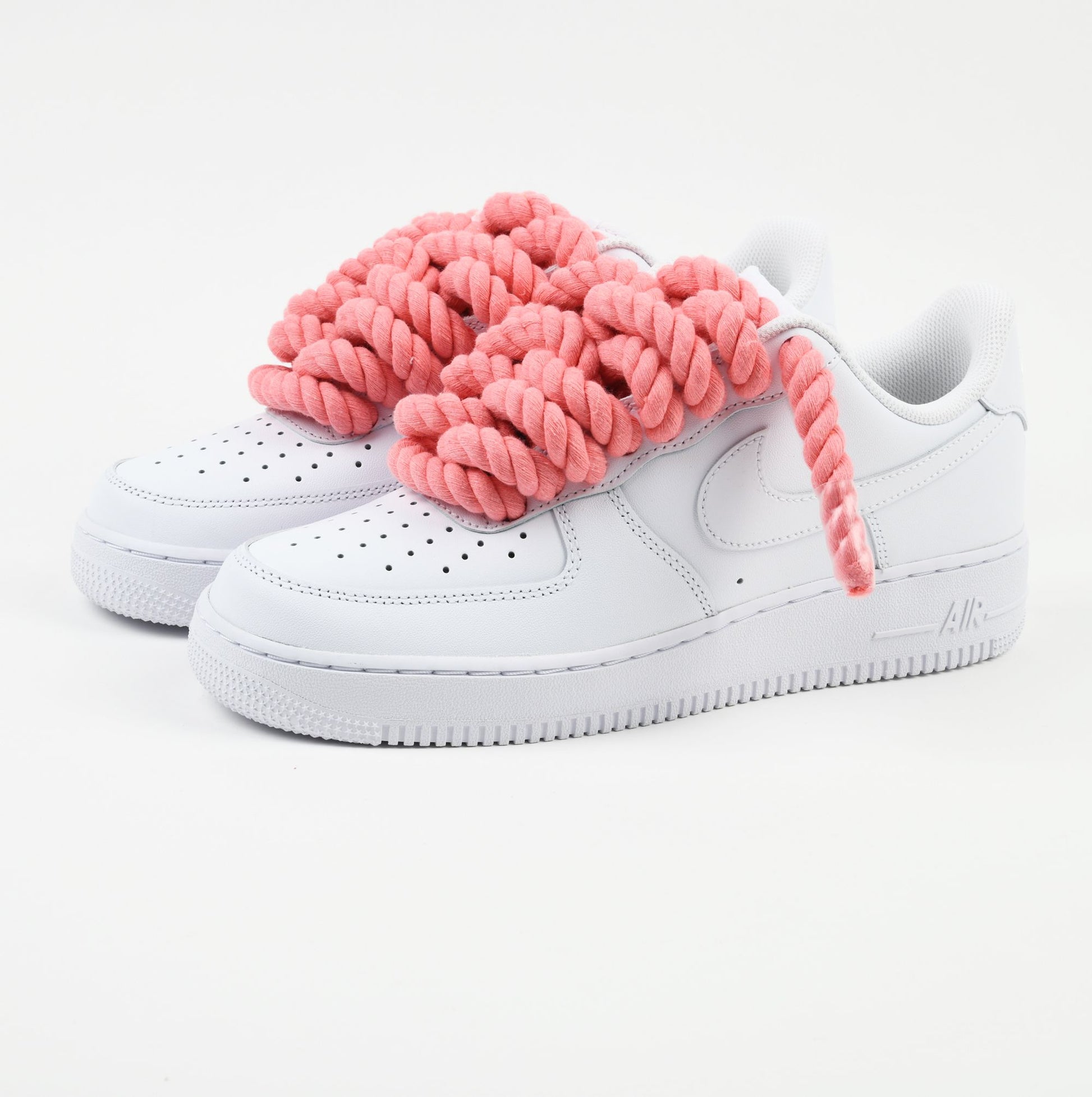 Pink rope laces - AF1 White