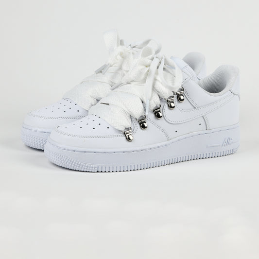 ALL WHITE flat lace AF1